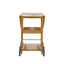 Outdoor Bar Cart With Foldable Tabletop & Removable Trays - Teak