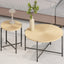 Radial - Pattern Coffee And End Table Set Waterproof Cover, Distressed Cylindrical Design (Set of 2)