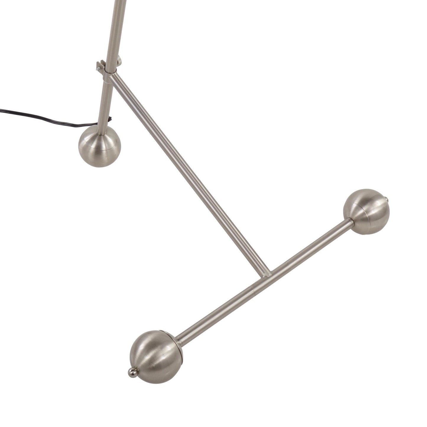 Eileen - Contemporary Floor Lamp - Nickel / White