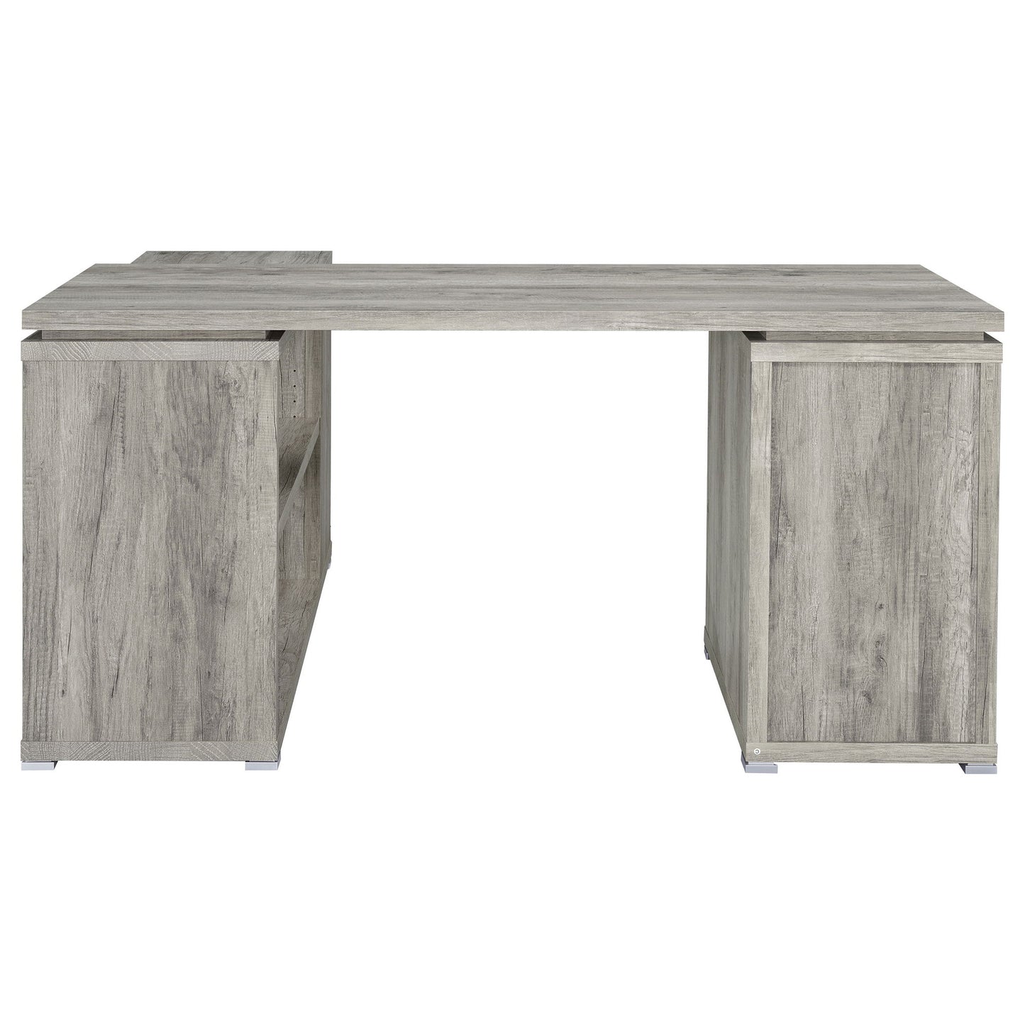 Tona - L-Shape Computer Desk With 3 Drawers And 5 Shelves