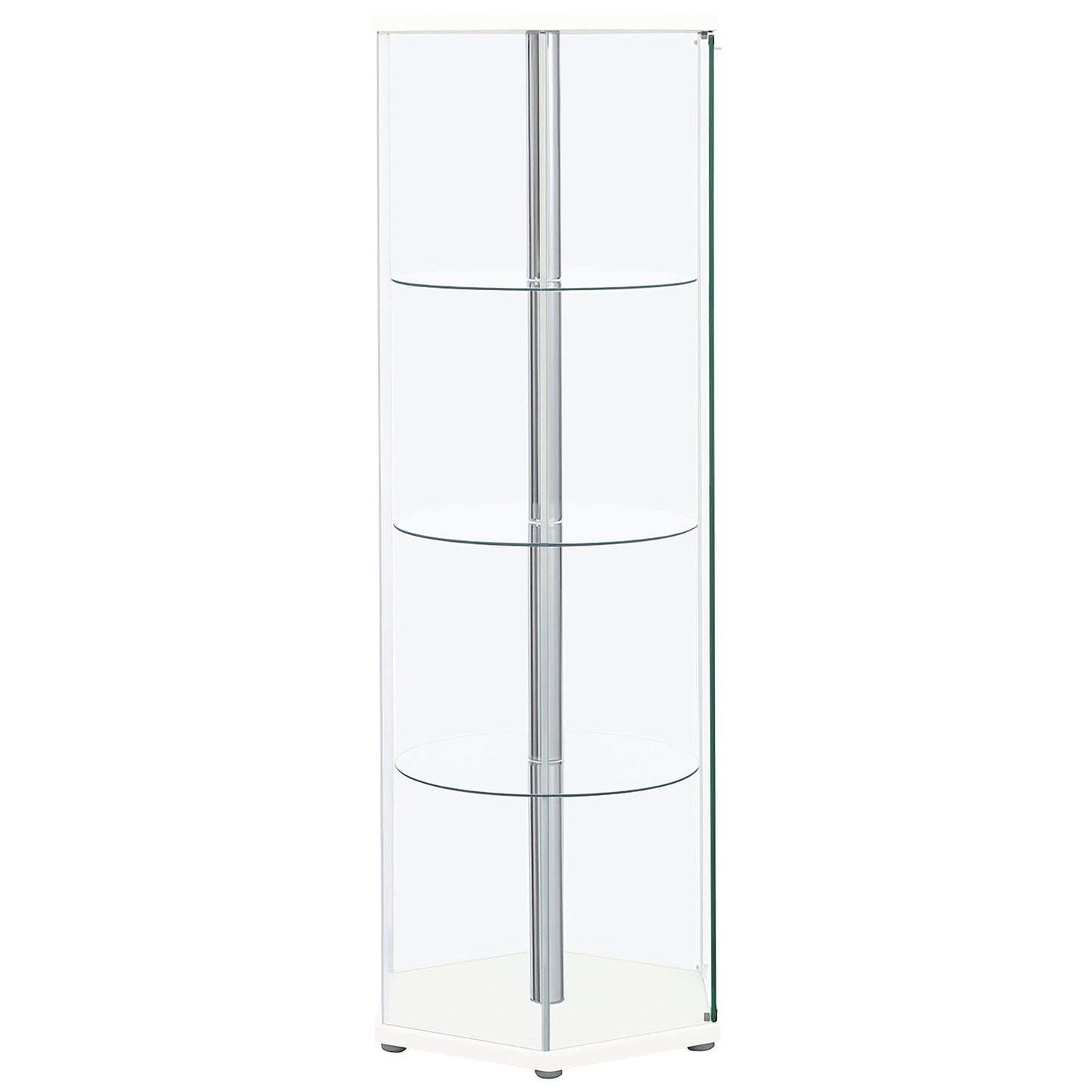 Tenley - 4 Shelf Curio Cabinet With Hexagonal Design