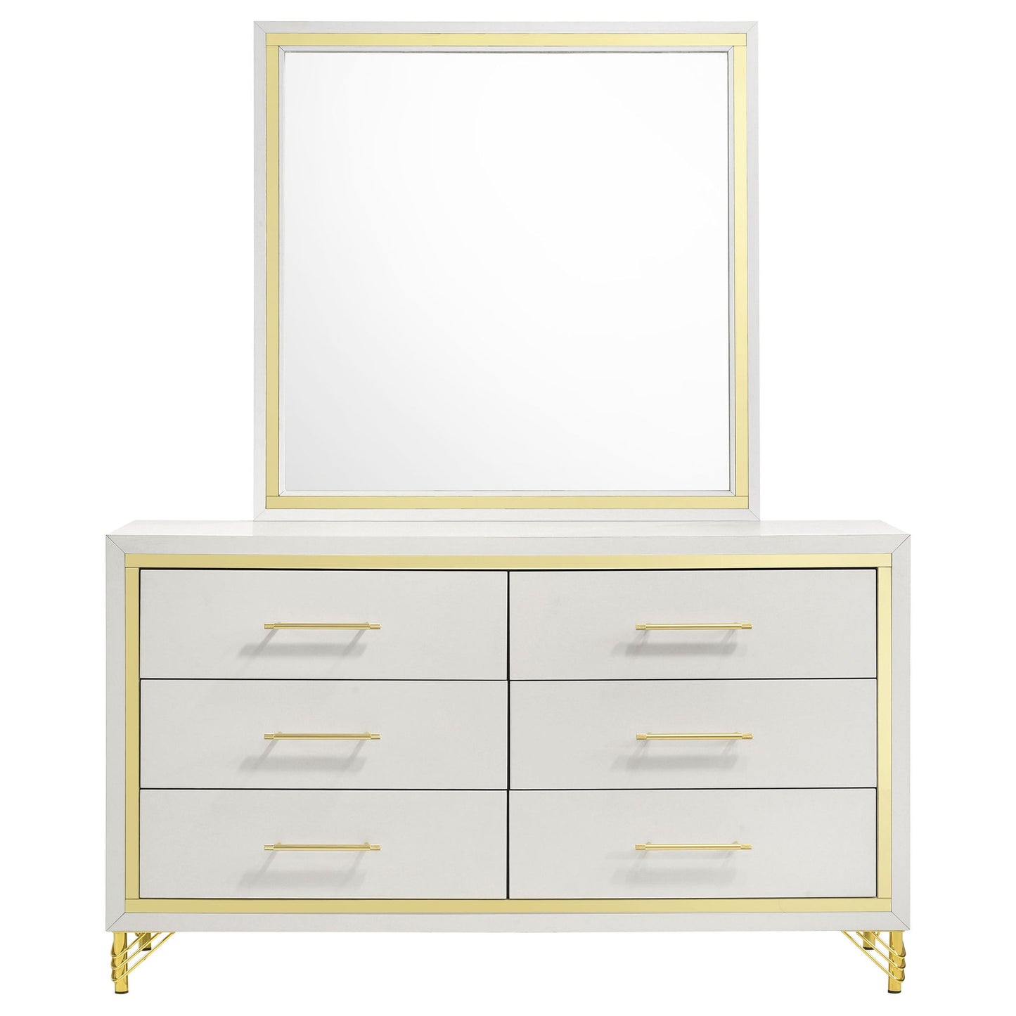 Malcolm - 6 Drawer Dresser With Mirror - White