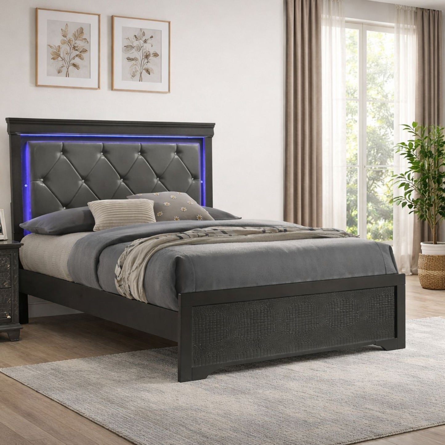 Blaze - Modern Bedroom Set With LED Headboard