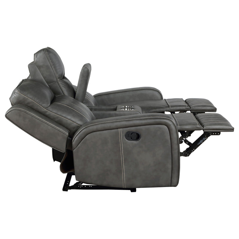 Forrest - Motion Reclining Loveseat With Console - Gray