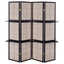4 Panel Folding Screen With Shelves - Brown