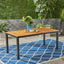 Rectangular Outdoor Dining Table Tabletop With Iron Legs - Black