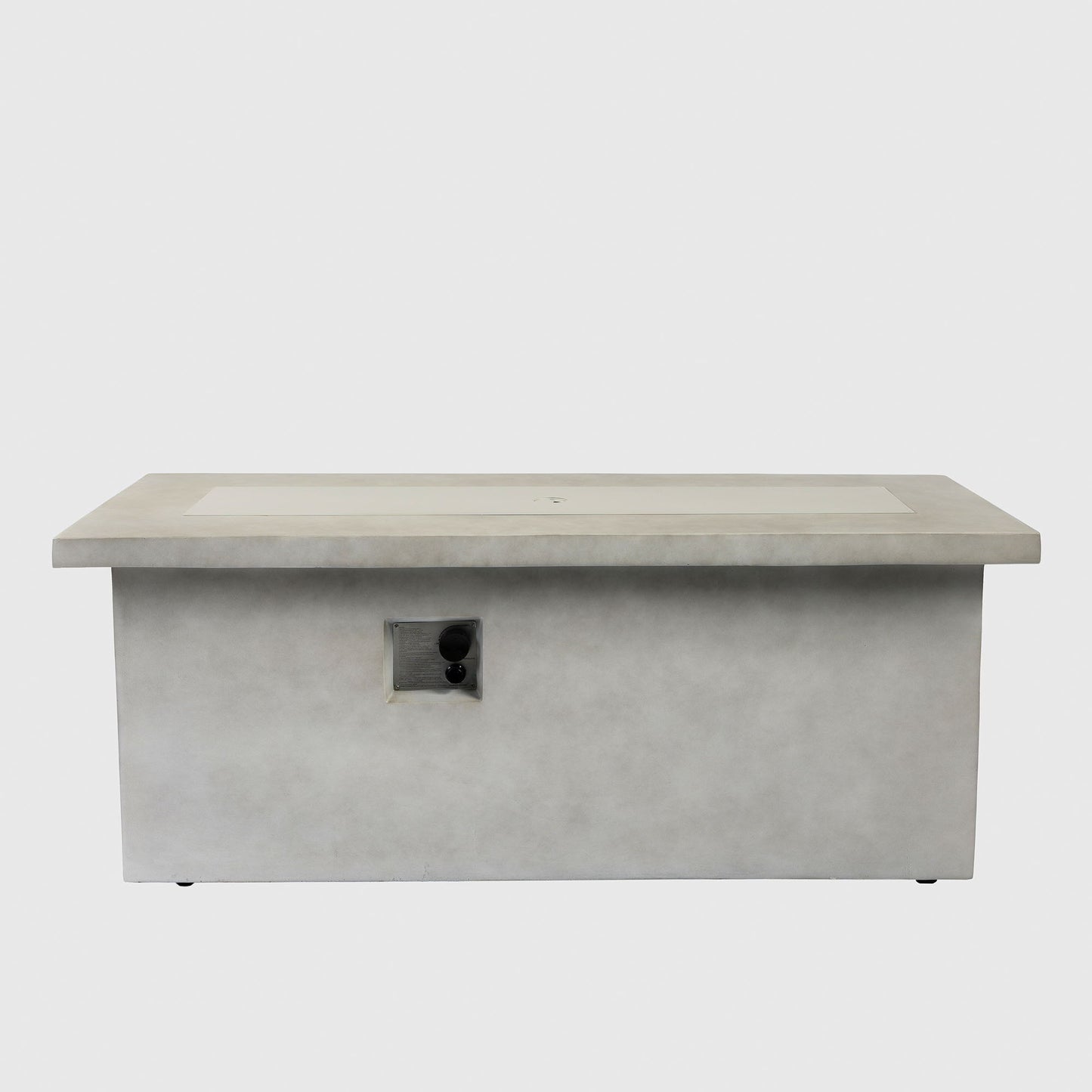 Rectangular Propane Gas Fire Pit Table With 60000 Btu For Outdoor Spaces - Light Gray
