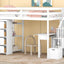 Loft Bed With Storage Drawers, Desk And Stairs With Shelves