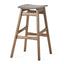 Mid Century Modern Bar Stool Set With Upholstered Seating