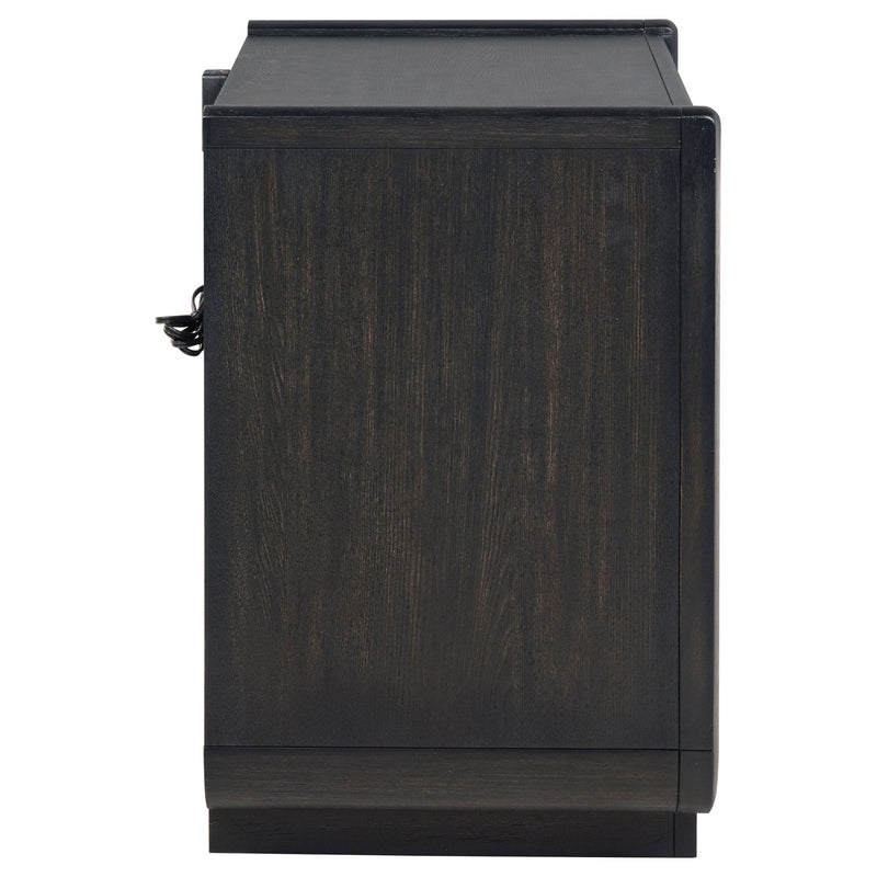 Bangor - 2 Drawer LED Nightstand With USB - Black