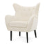 Style Velvet Arm Chair With Wingback And Flared Arms - Ivory