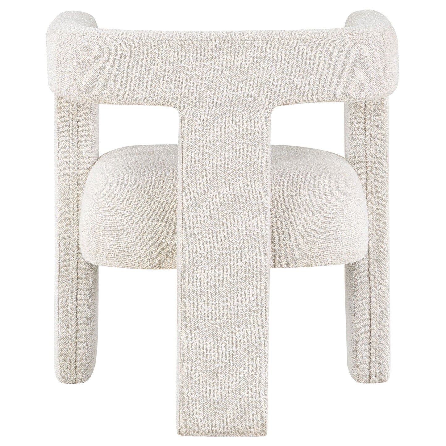 Verda - Upholstered Accent Side Chair In Soft With Rounded Open Back And 3 Leg Base - White