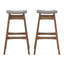 Mid Century Modern Bar Stool Set With Upholstered Seating
