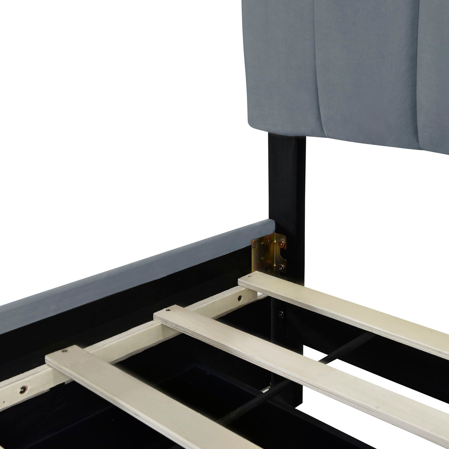 Platform UpholsteredBed With 2 Drawers And Twin Long Trundle