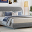 Upholstered Platform Bed With Thick Solid Frame And Stylish Curve-Shaped Design