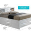Modern Design Storage Bed With Bookcase Headboard