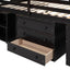 Loft Bed With Retractable Writing Desk And 3 Drawers With Storage Stairs And Shelves