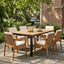 7 Piece Outdoor Patio Dining Set With & 6 Arm Chairs