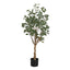46" Tall, Artificial Plant, Eucalyptus Tree, Indoor, Faux, Fake, Floor, Greenery, Potted, Decorative - Green / Black
