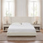 Muse - Queen Upholstered Platform Bed Frame - Ivory / Light Gray / Camel Oak
