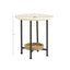 Oval End Table - White / Natural