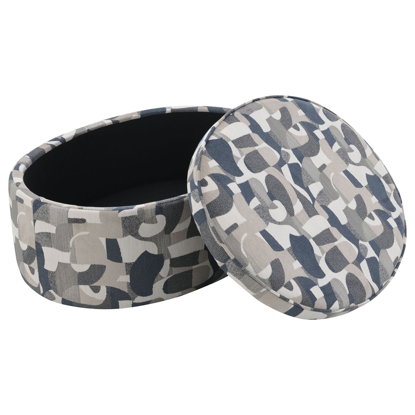 St. Helena - Oval Storage Ottoman With Removable Top - Indigo