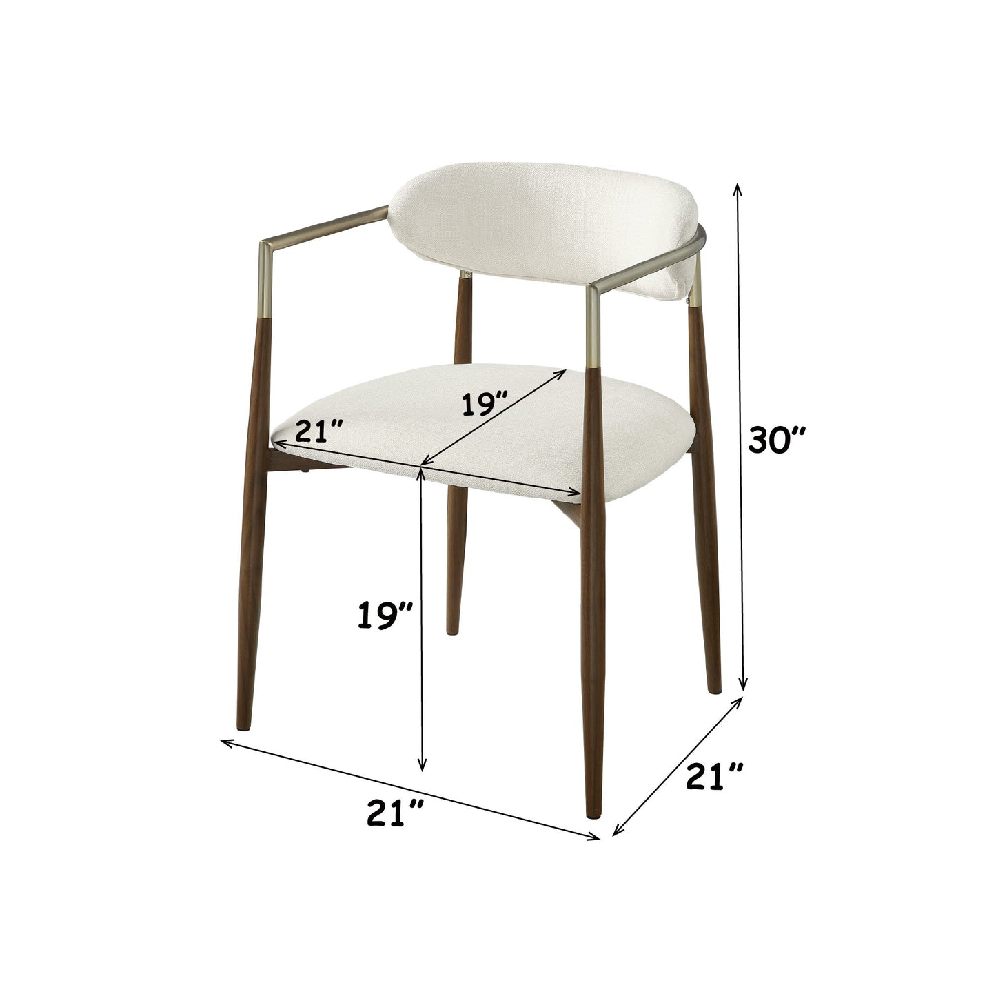 Clayten - Arm Chair (Set of 2) - Brown Oak / Off White