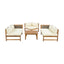 Premium Outdoor Sofa Set With Waterproof Cushions Sectional Seating Group With Acacia Wood And Wicker - Brown Mix / Beige