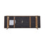 Thorian - Luxury Upholstered Ottoman Bench With Channel Tufting And Metal Base - Gold / Gray