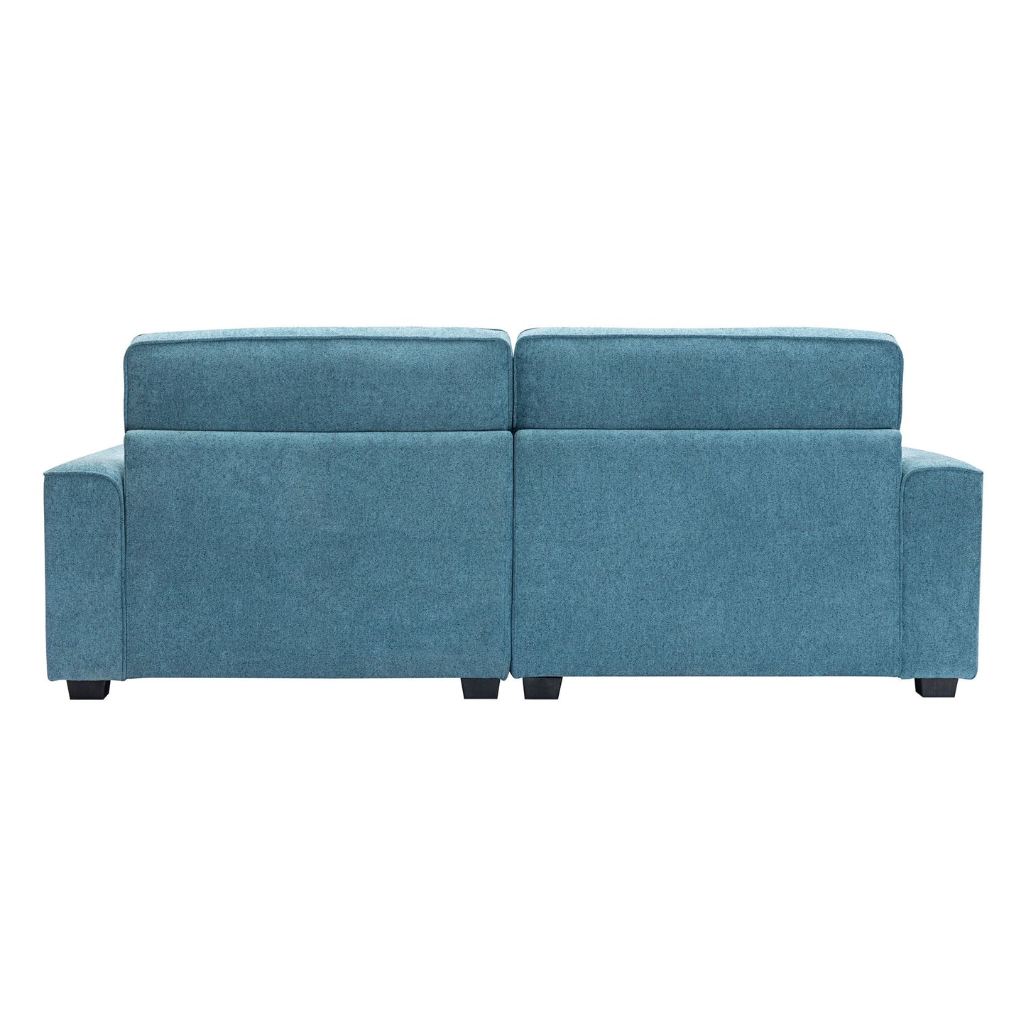 Modern Fabric Sofa With Cushions, Sleek Arm Design