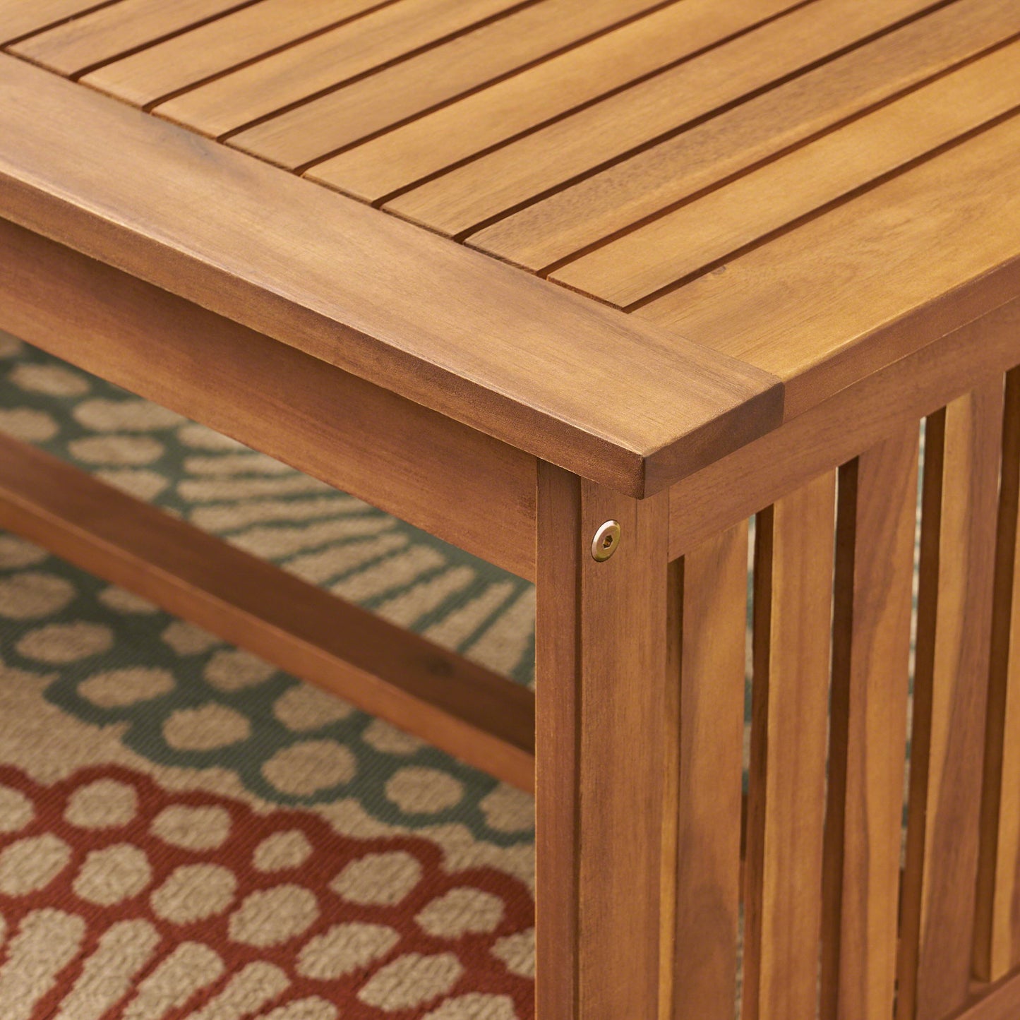 Acacia Wood Rectangular Patio Coffee Table For Outside