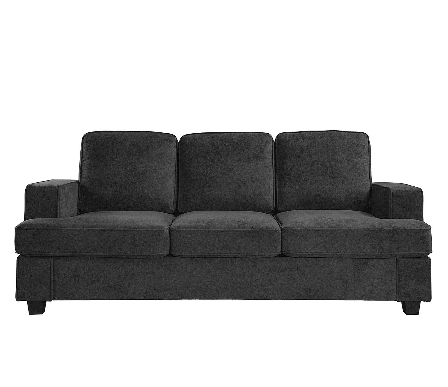 Modern Sofa, Comfortable 3 Seater Couch With Deep Seating, Loose Back Cushions, Wide Arms