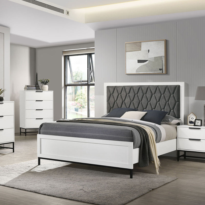 Taraval - Panel Bed With Upholstered Headboard