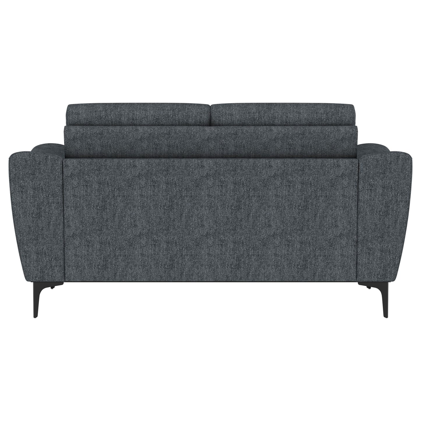 Oberle - Upholstered Sloped Track Arm Loveseat - Charcoal