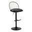 Riley - Farmhouse Adjustable Height Barstool With Swivel With Rounded T Footrest (Set of 2)