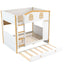 Full Over Full Bunk Bed With Storage Shelves And Trundle - White / Natural