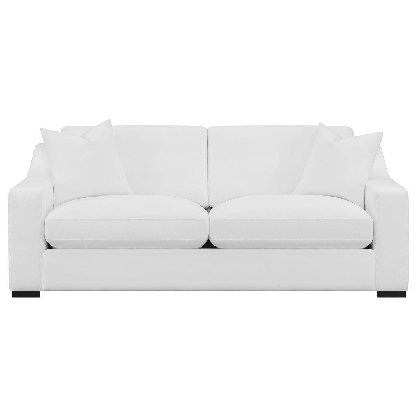 Chelan - 2 Piece Upholstered Sloped Arm Sofa Set - White