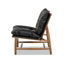 Oxford Leather Mid-Century Modern Accent Chair - Noir Black