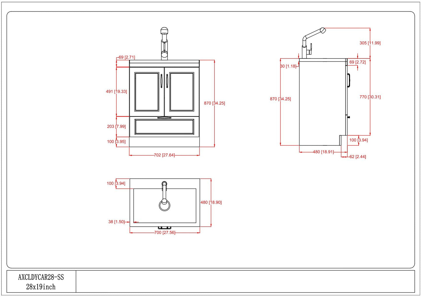 Cardinal - Laundry Cabinet With Faucet And Sink - White