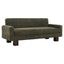 Modern Loveseat Sofa, 2 Seater With Square Arms For Living Room