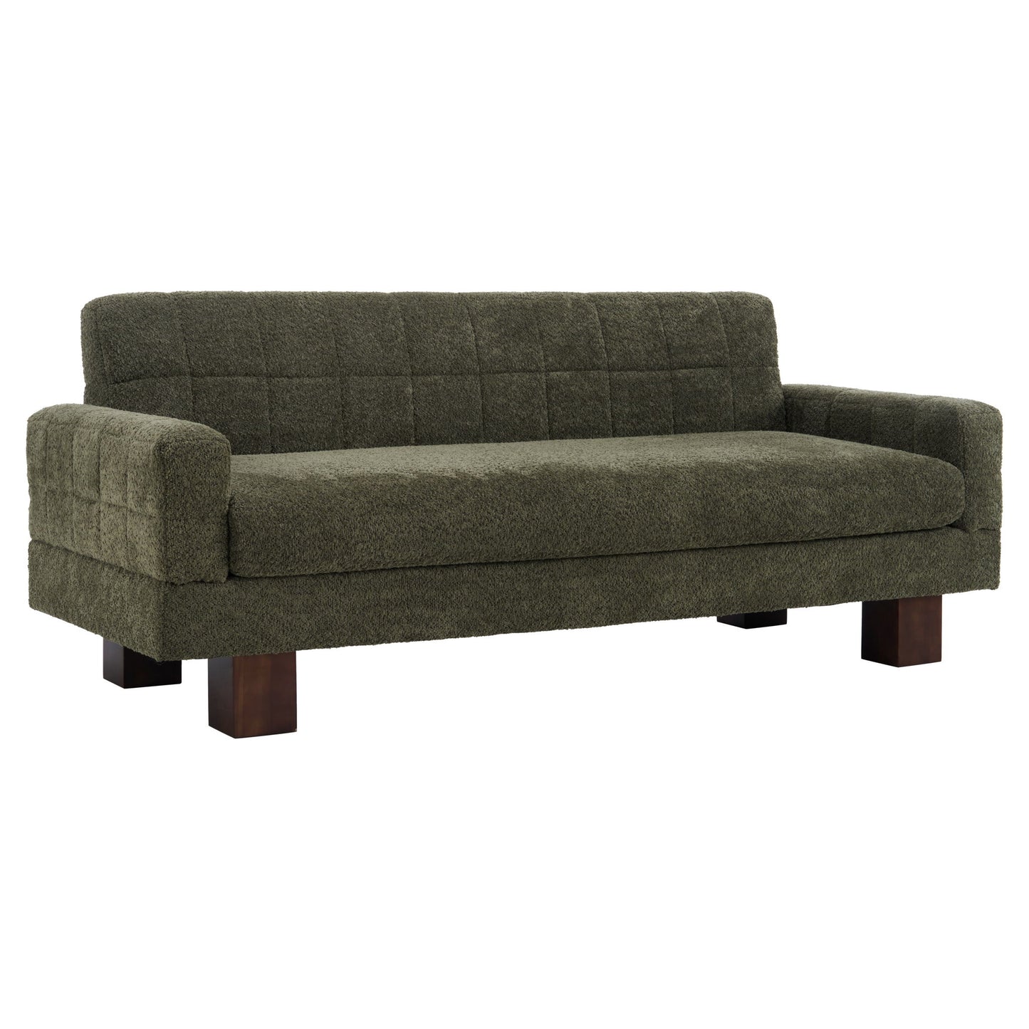 Modern Loveseat Sofa, 2 Seater With Square Arms For Living Room