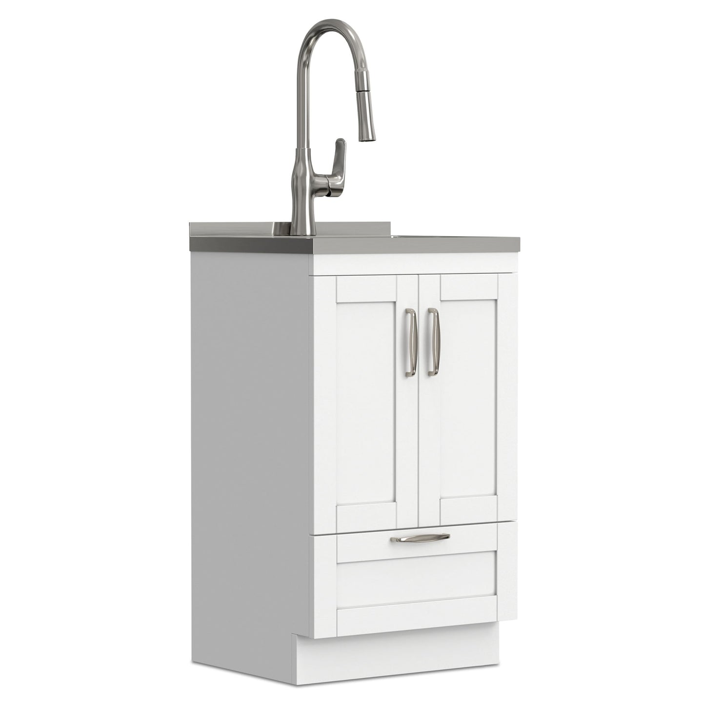 Reed - Deluxe Laundry Cabinet With Pull-Out Faucet And Stainless Steel Sink