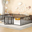 Metal Floor Bed Frame With Fence And Door