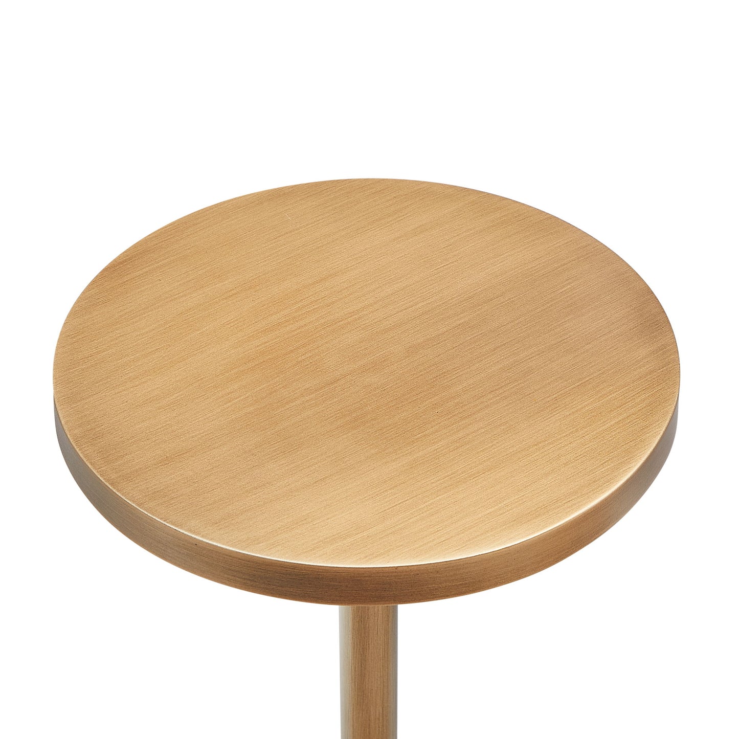 Morven - Adjustable Height Accent Table With Round Top - Antique Brass