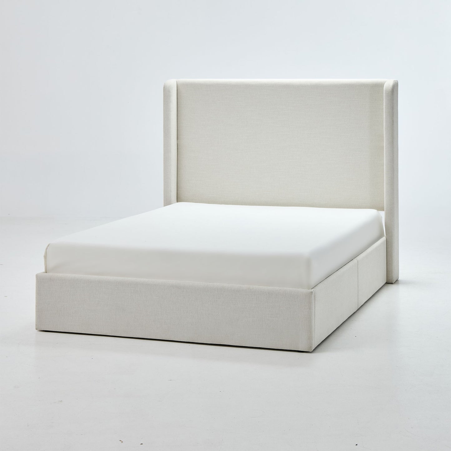 Carmen - Full Size Upholstered Wingback Bed - Ivory