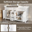 Bathroom Vanity With Double Sinks, 3 Drawers & 4 Doors - White