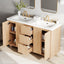 Double Sink Bathroom Vanity With Sinks, Soft Close Doors & 3 Drawers - Wood