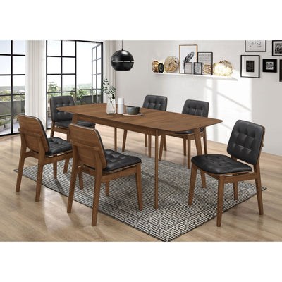 Tufted Back Dining Chairs With Tufted Upholstered Seats And Tapered Legs (Set of 2) - Black