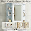 Bathroom Wall Storage Cabinet With Mirror And Adjustable Shelf, 6 Open Shelves