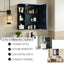 Bathroom Wall Storage Cabinet With Mirror And Adjustable Shelf, 6 Open Shelves